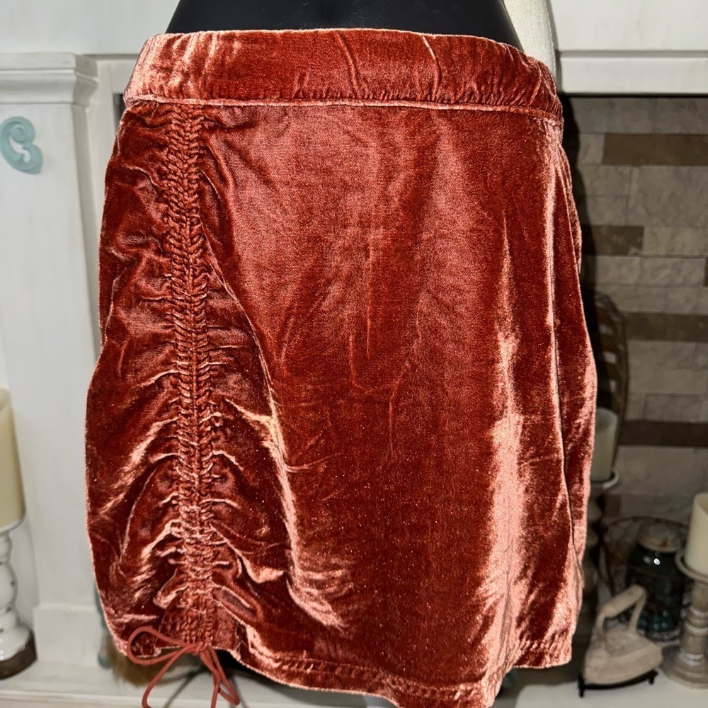 Free people revolve, Viviene velvet miniskirt one silhouette with cinch tie